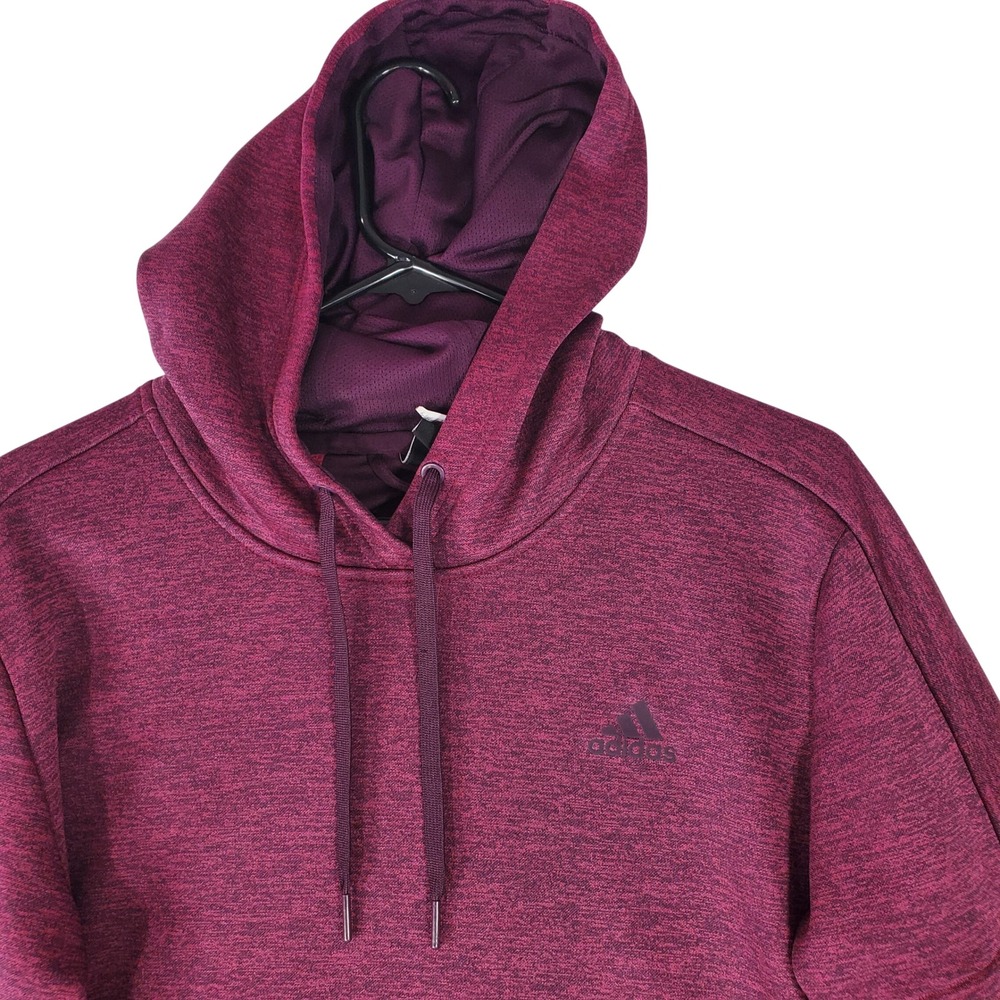 Adidas Climawarm Hoodie Womens Large Purple Heathered Fleece Sweatshirt